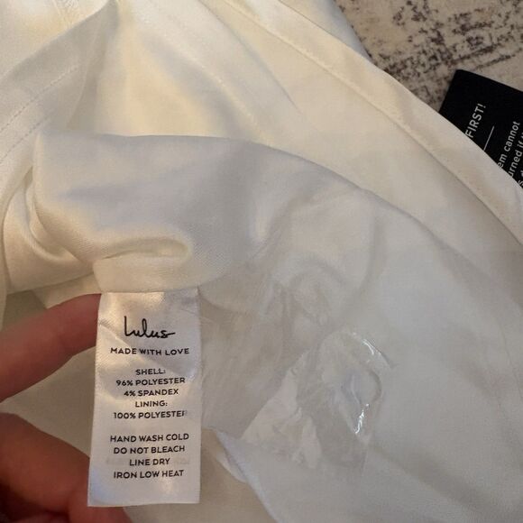 Lulus Beyond Classy White Satin Halter Mini Dress Size Small Bridal Bachelorette - Picture 9 of 10